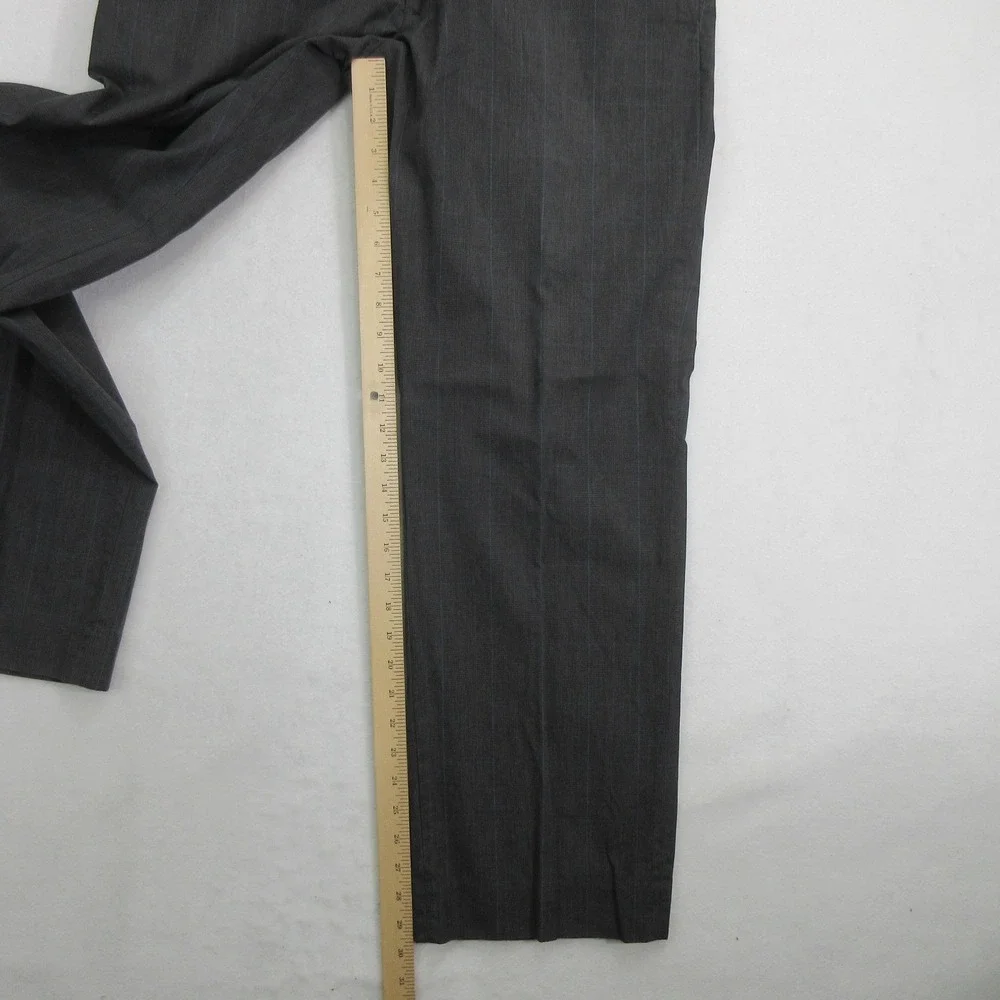 Banana Republic Men's Dress Pants 34x29 Classic Fit Gray Striped Cotton